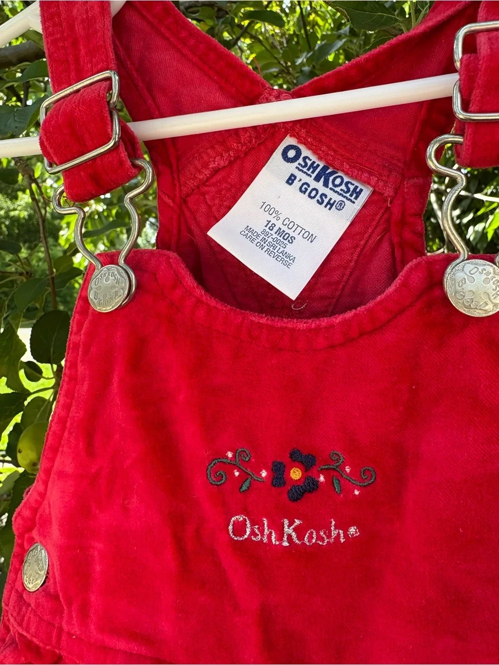 OshKosh B'gosh Bright Red Corduroy Kids Overalls